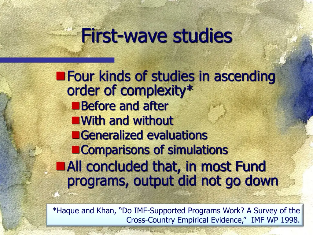 first wave studies