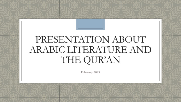 presentation about arabic literature