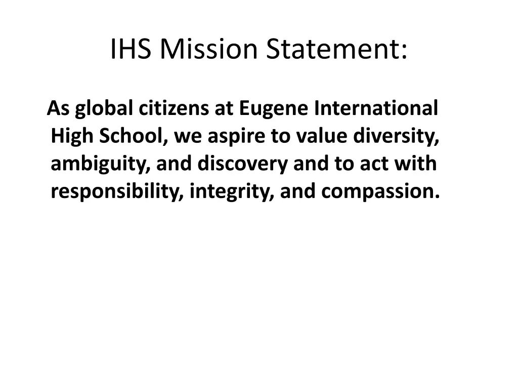 ihs mission statement 1