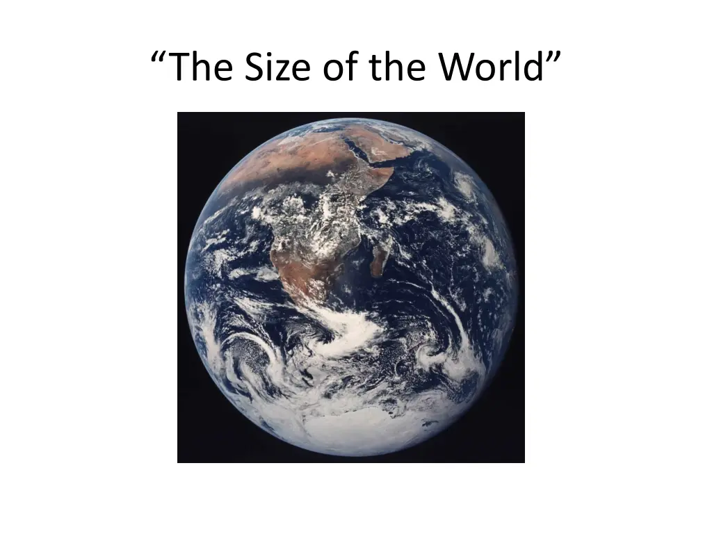 the size of the world
