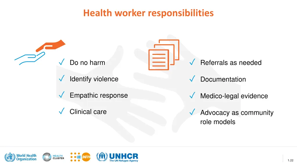 health worker responsibilities