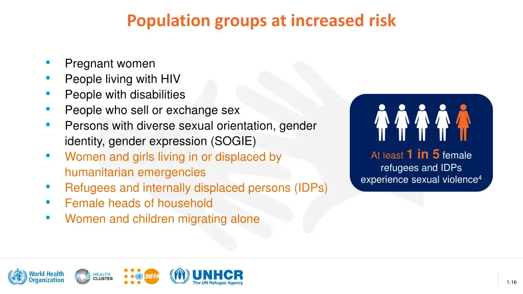 population groups at increased risk