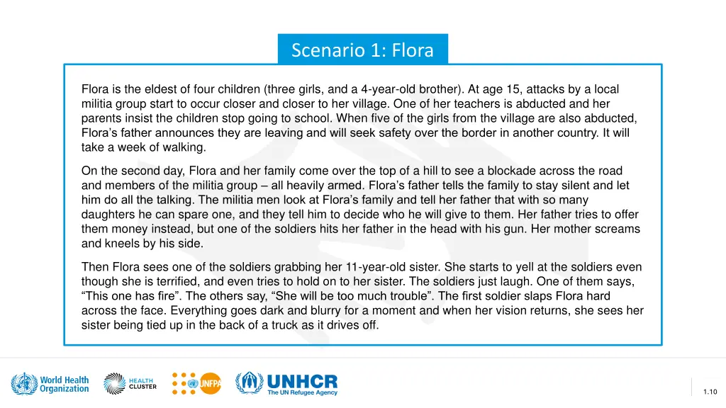 scenario 1 flora