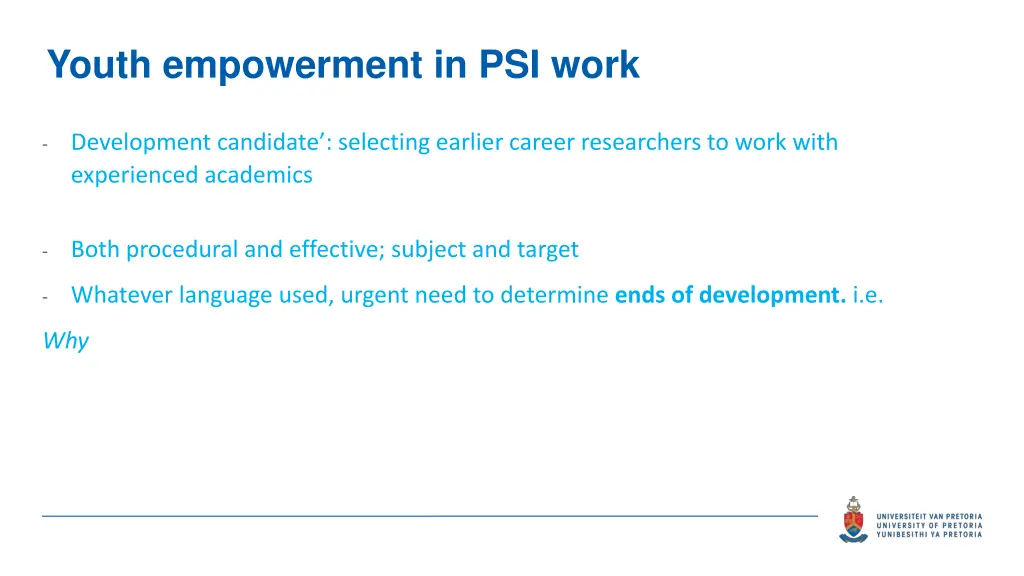 youth empowerment in psi work