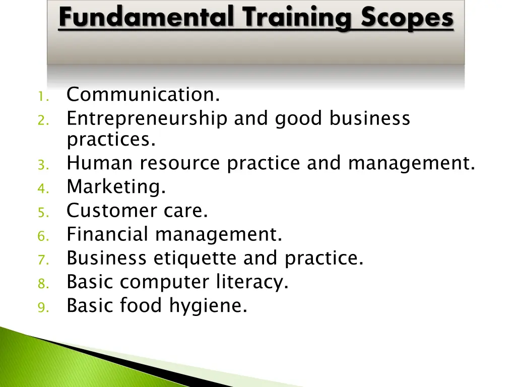 1 communication 2 entrepreneurship and good