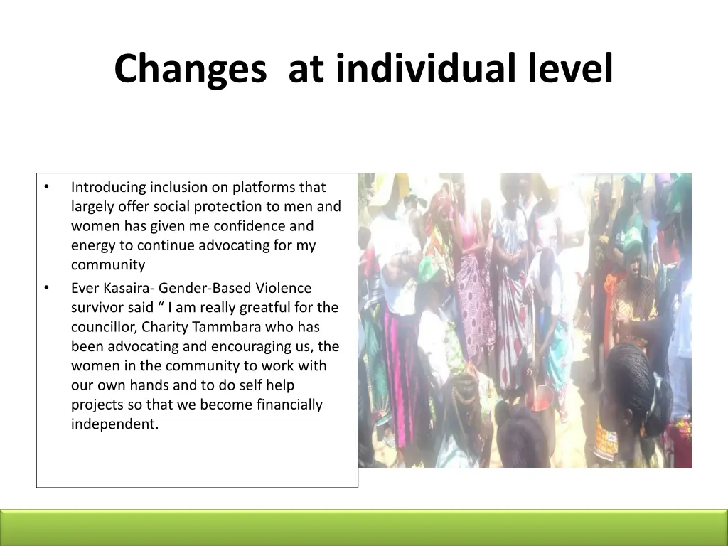 changes at individual level