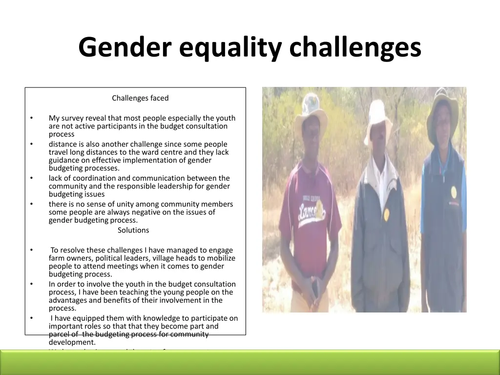 gender equality challenges