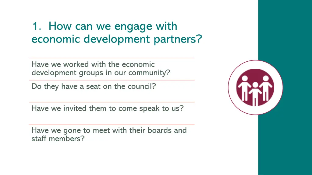 1 how can we engage with economic development