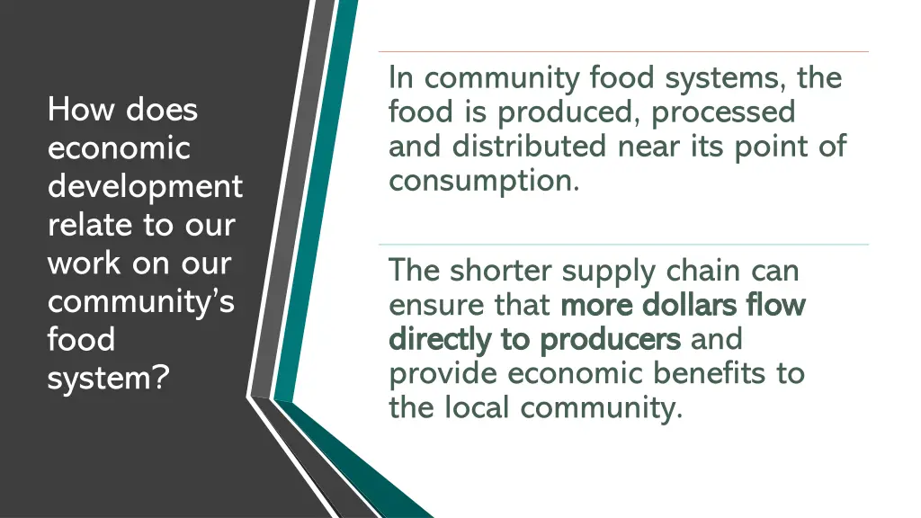in community food systems the food is produced