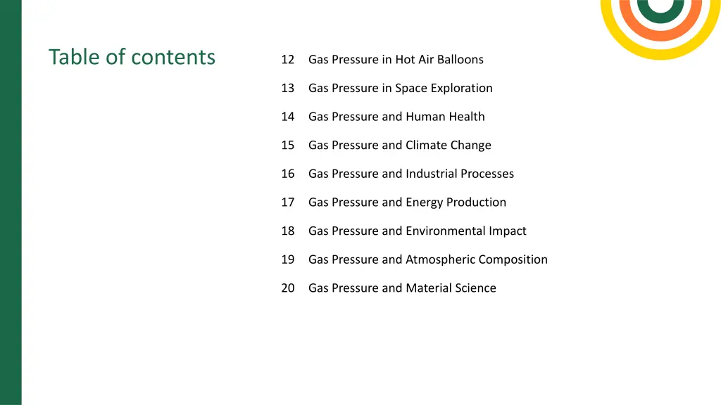 table of contents 1