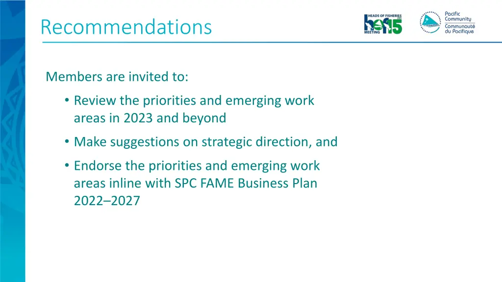 recommendations