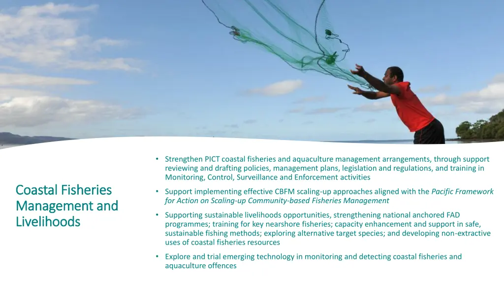 strengthen pict coastal fisheries and aquaculture