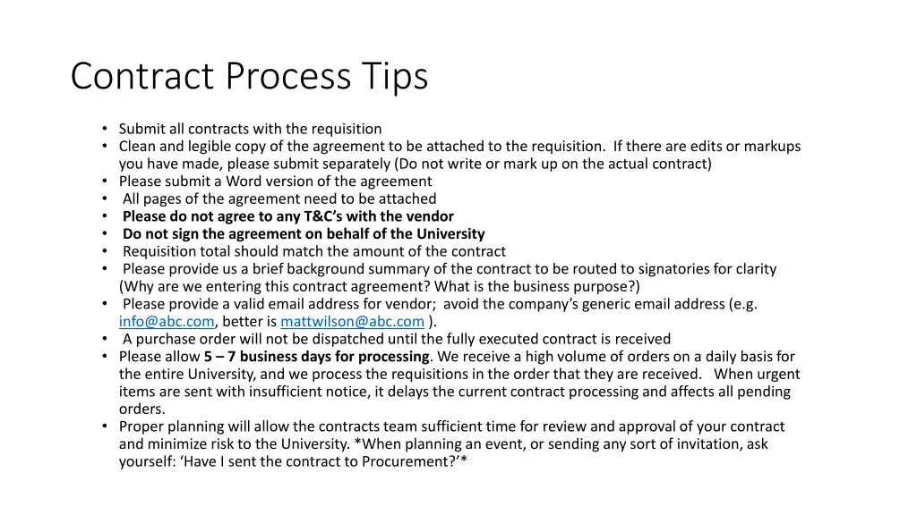 contract process tips