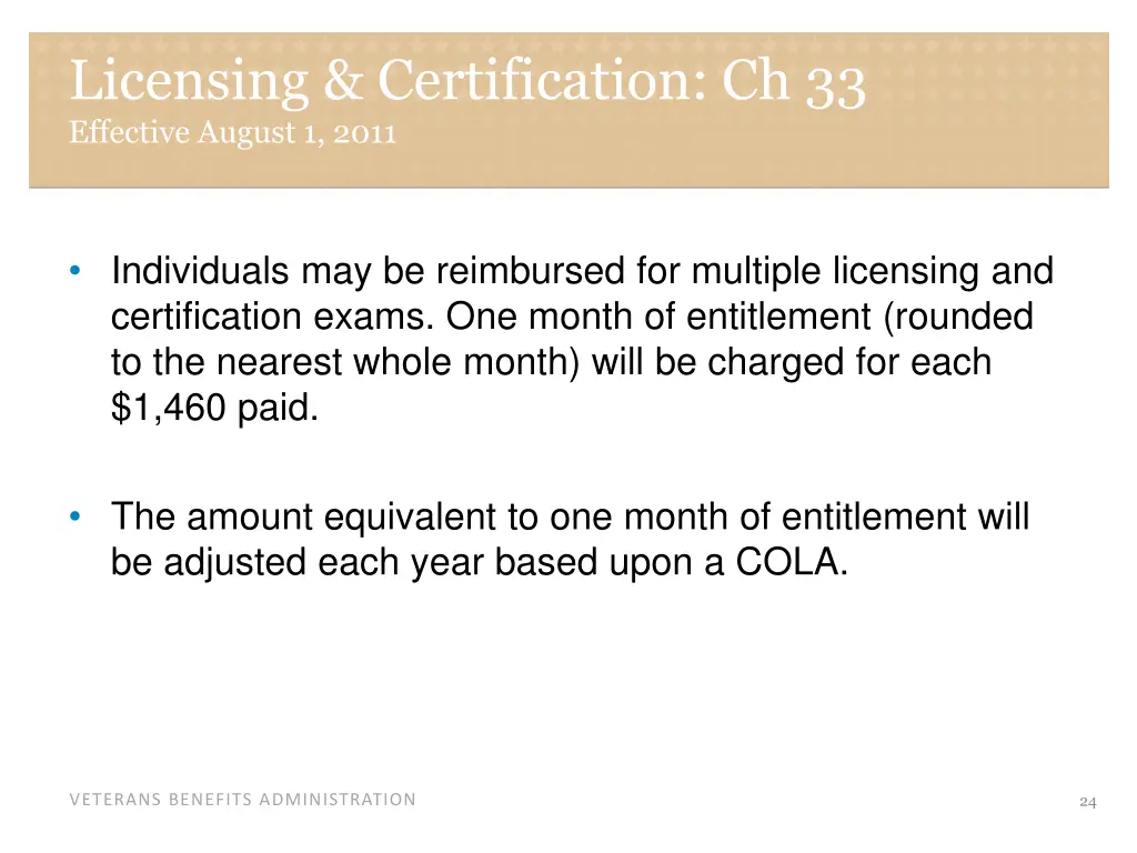 licensing certification ch 33 effective august