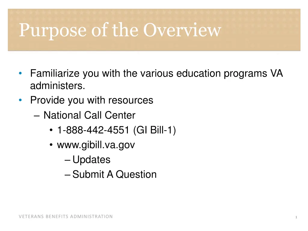purpose of the overview