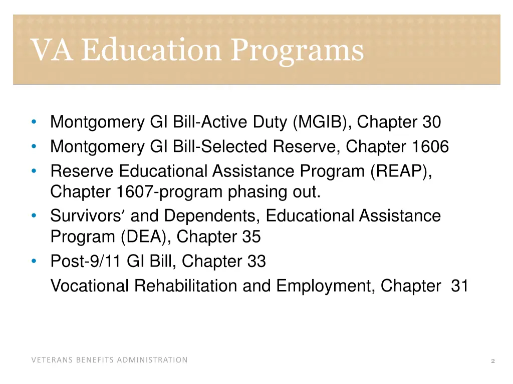 va education programs