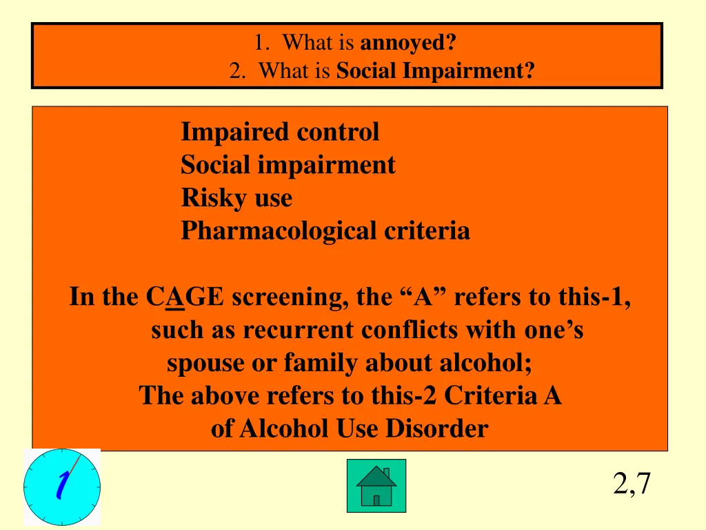 1 what is annoyed 2 what is social impairment