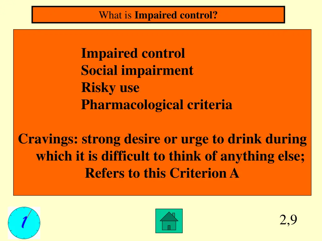 what is impaired control 1