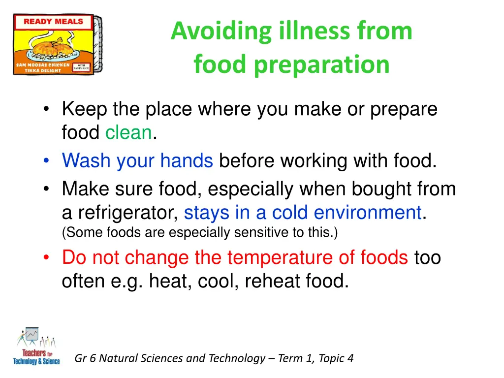 avoiding illness from food preparation