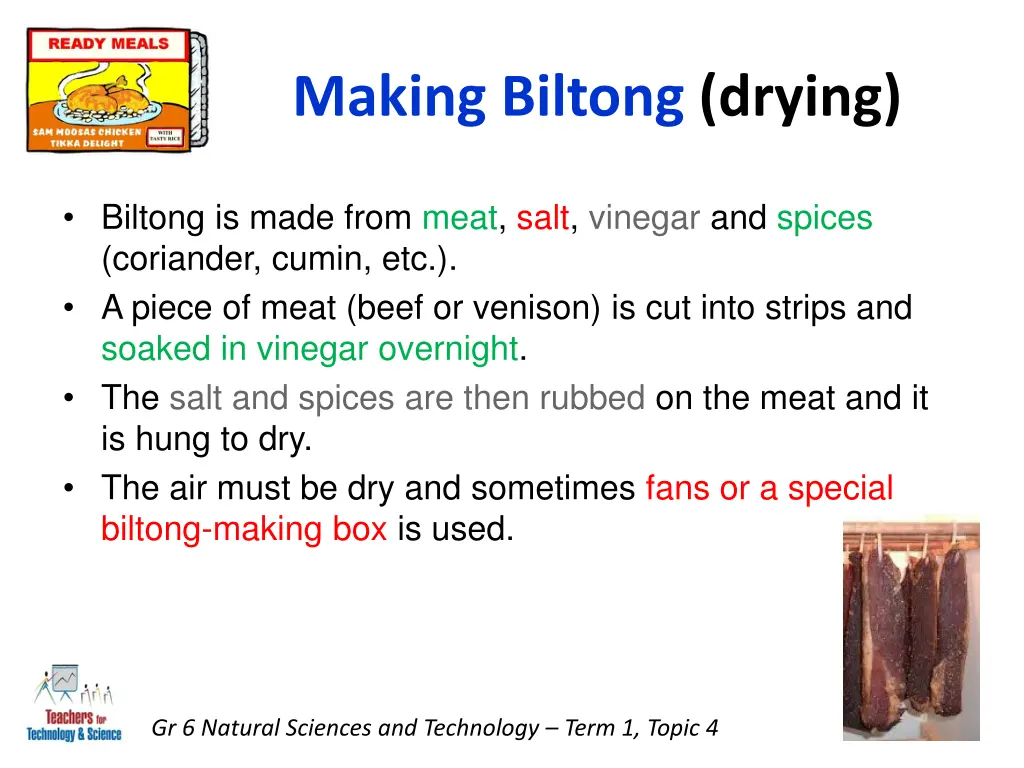 making biltong drying