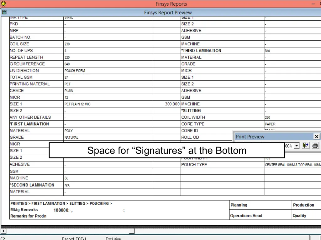 space for signatures at the bottom