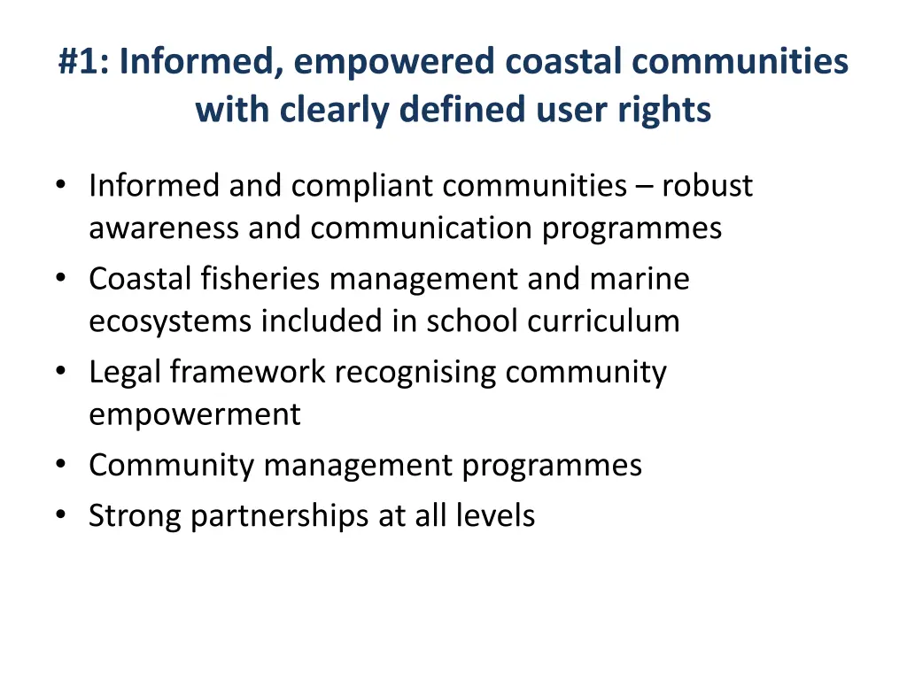 1 informed empowered coastal communities with