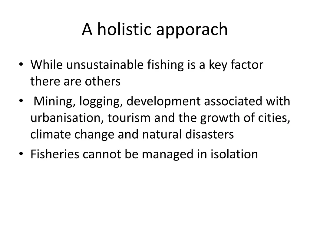 a holistic apporach