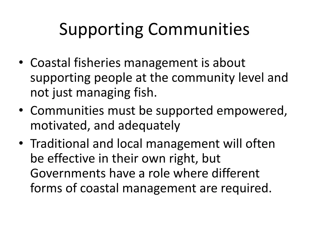 supporting communities