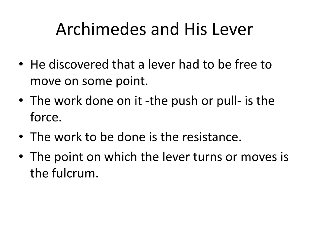 archimedes and his lever