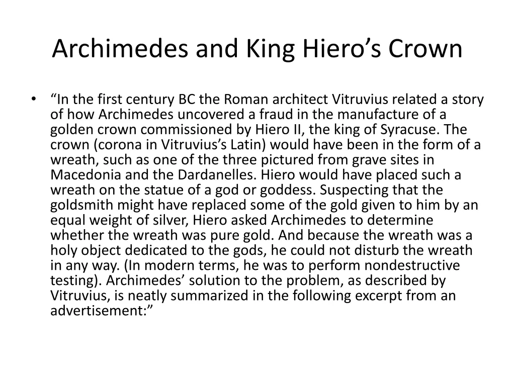 archimedes and king hiero s crown