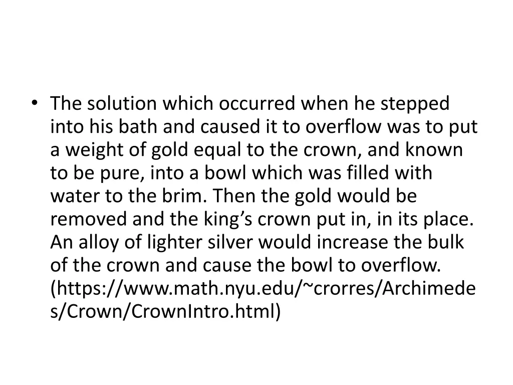 the solution which occurred when he stepped into