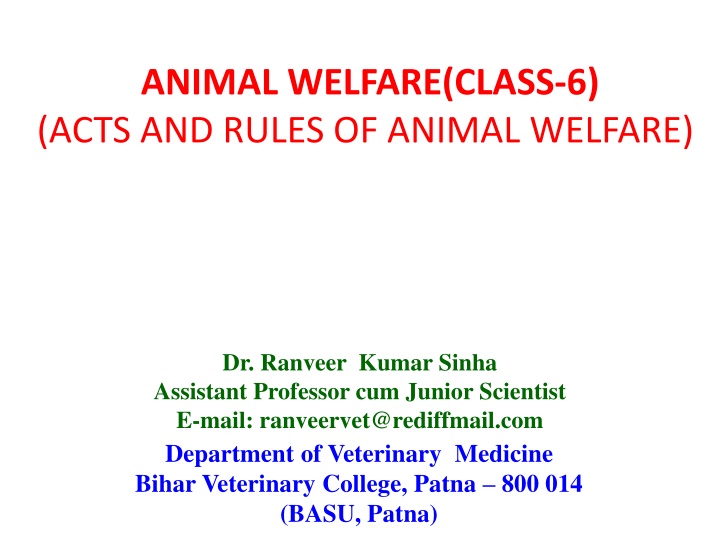 animal welfare class 6 acts and rules of animal