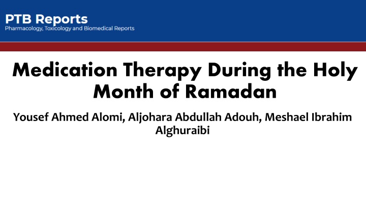 medication therapy during the holy month