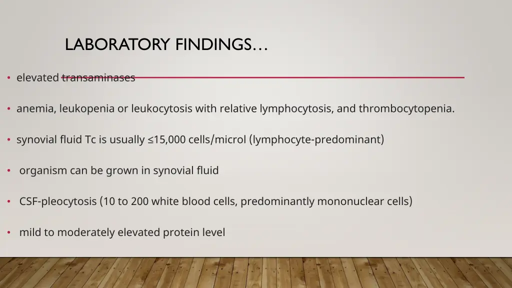 laboratory findings