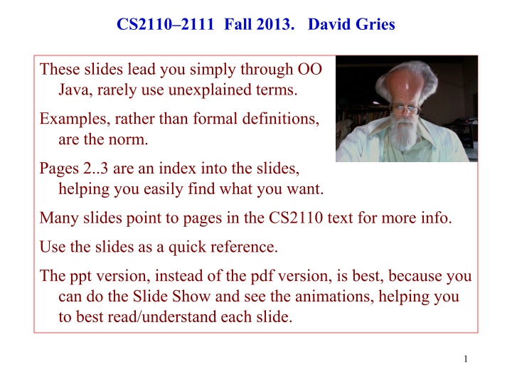 cs2110 2111 fall 2013 david gries