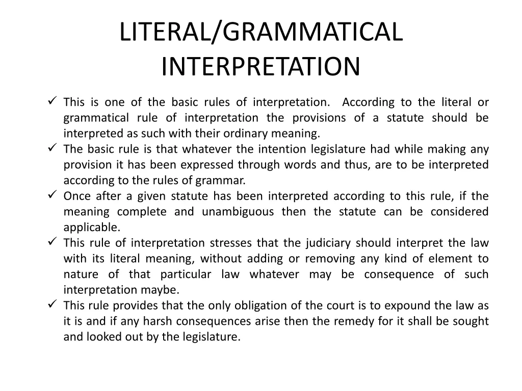 literal grammatical interpretation