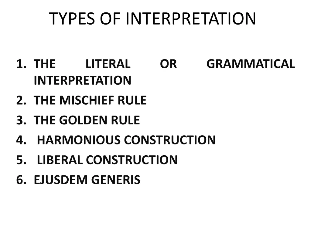 types of interpretation