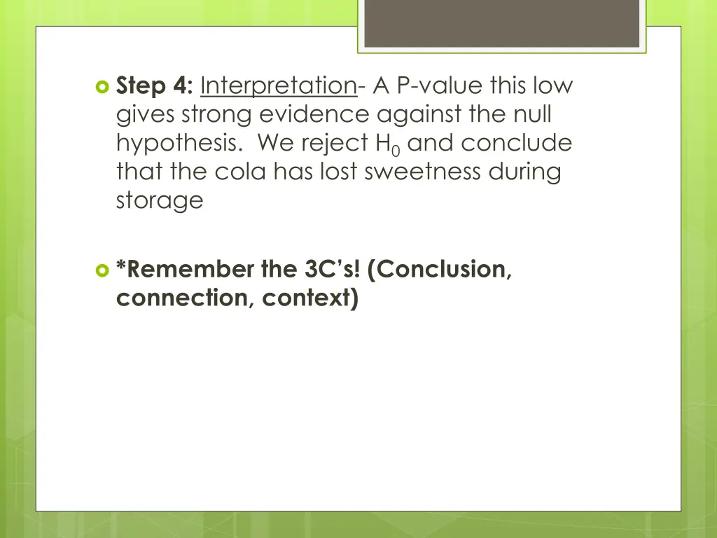 step 4 interpretation a p value this low gives