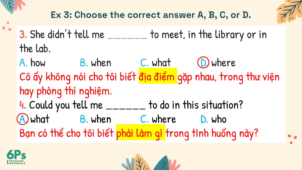ex 3 choose the correct answer 1