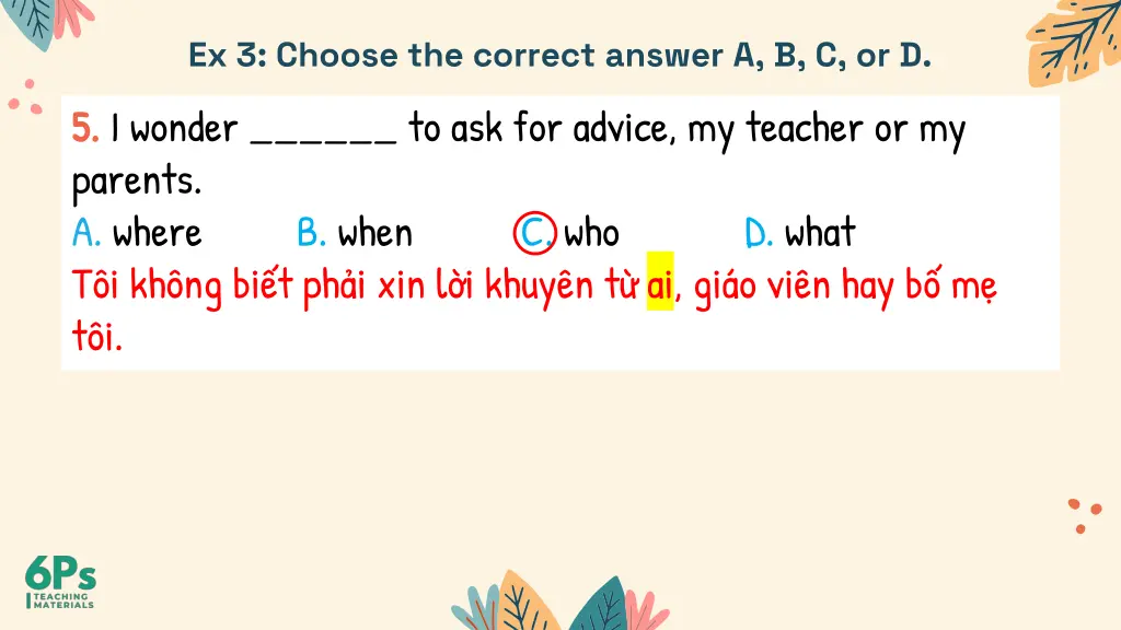 ex 3 choose the correct answer 2