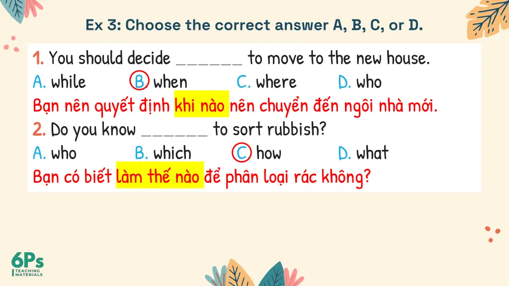 ex 3 choose the correct answer