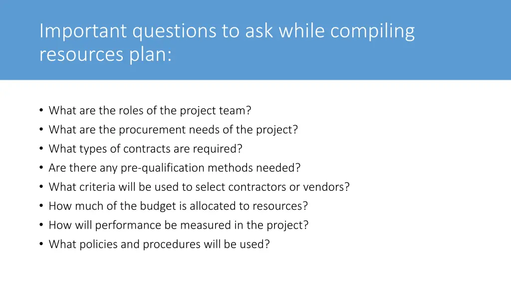 important questions to ask while compiling