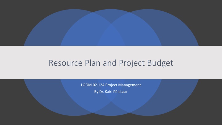resource plan and project budget