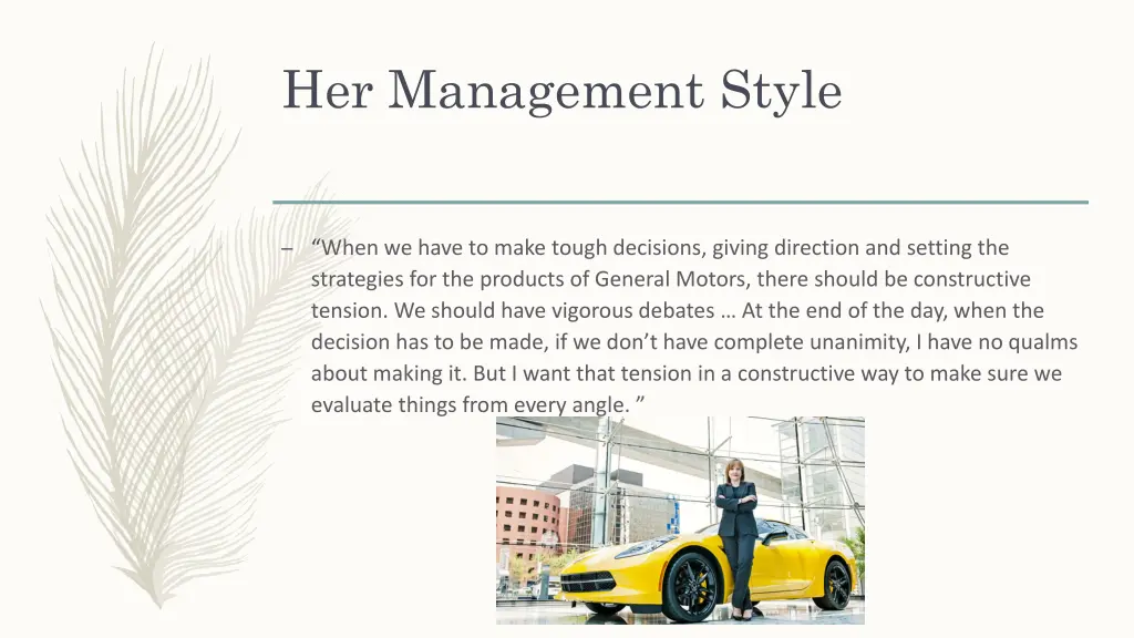 her management style