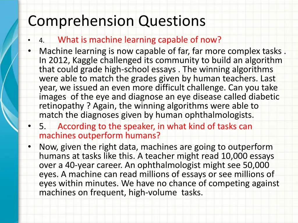 comprehension questions