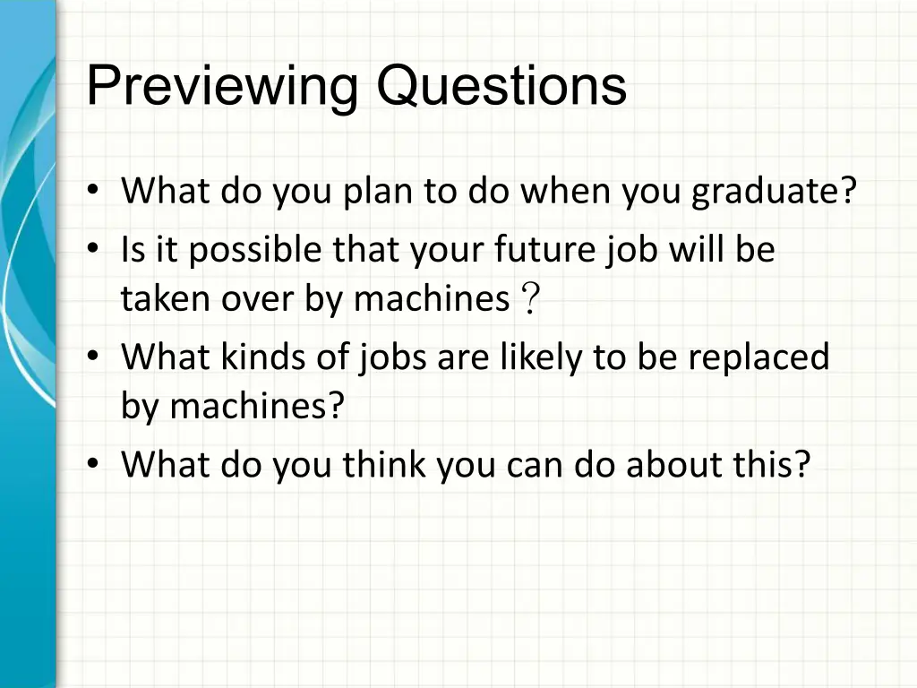 previewing questions