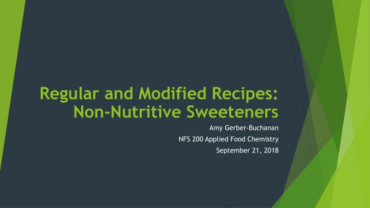 regular and modified recipes non nutritive