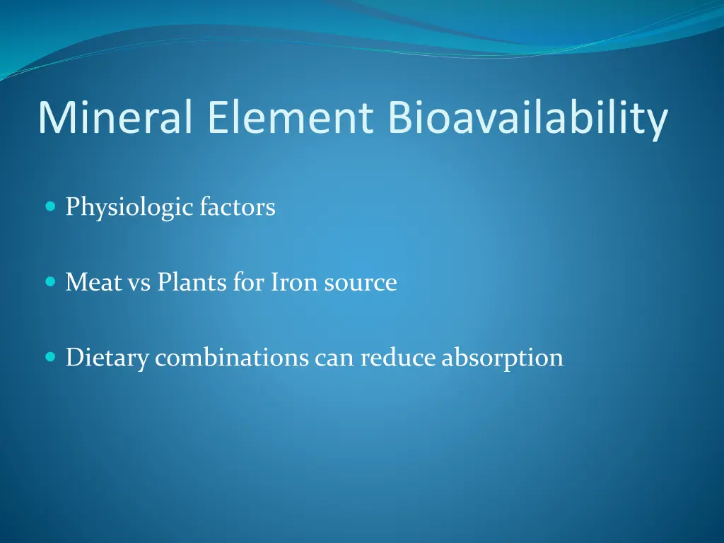 mineral element bioavailability