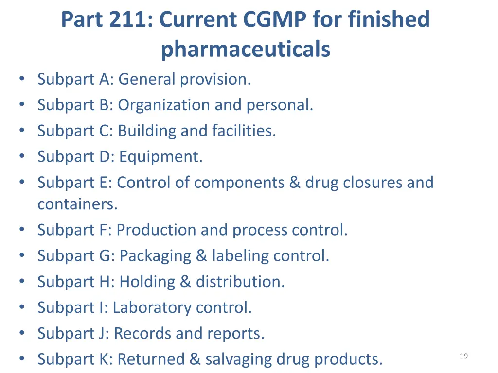 part 211 current cgmp for finished