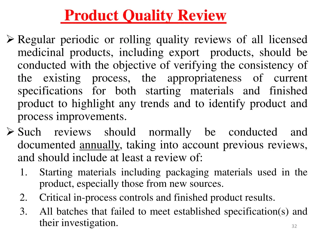 product quality review